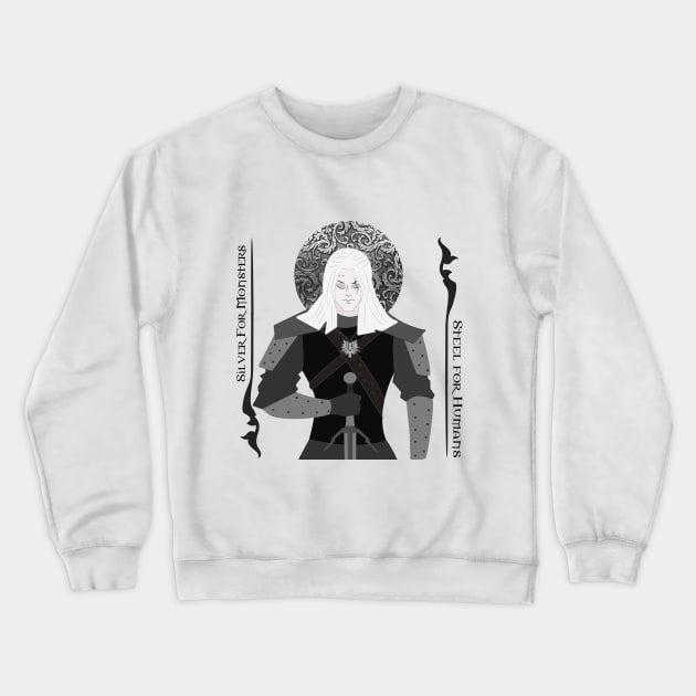 Geralt of Rivia - Witcher Fan Art Crewneck Sweatshirt by Witchling Art